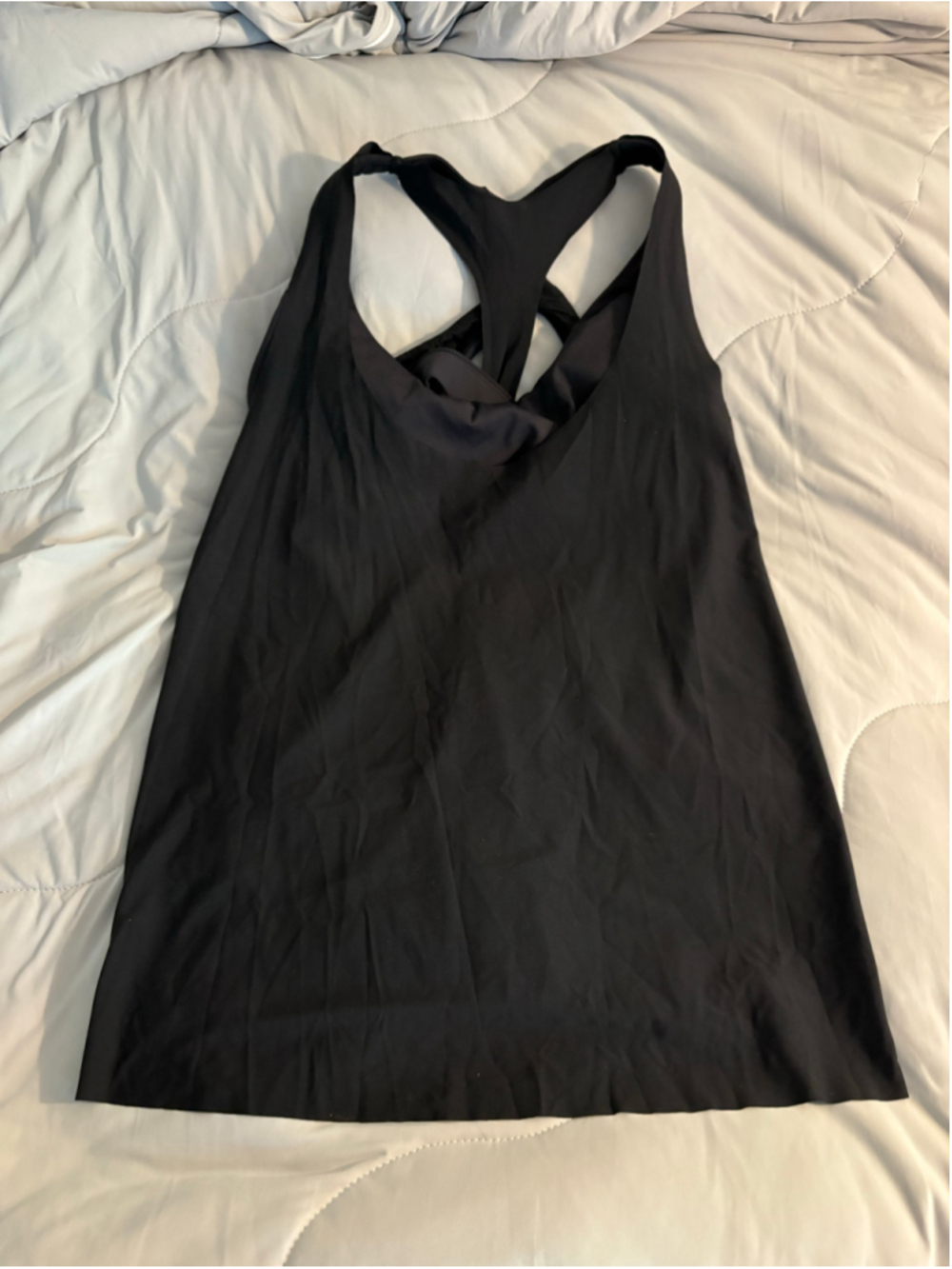 Athleta 2-In-1 Ultimate Support Tank Top Built In Bra Medium Black Athletic